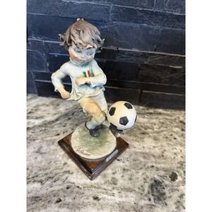 Guiseppe Armani 1982 Italian Boy Kicking Soccer Ball Made In Italy